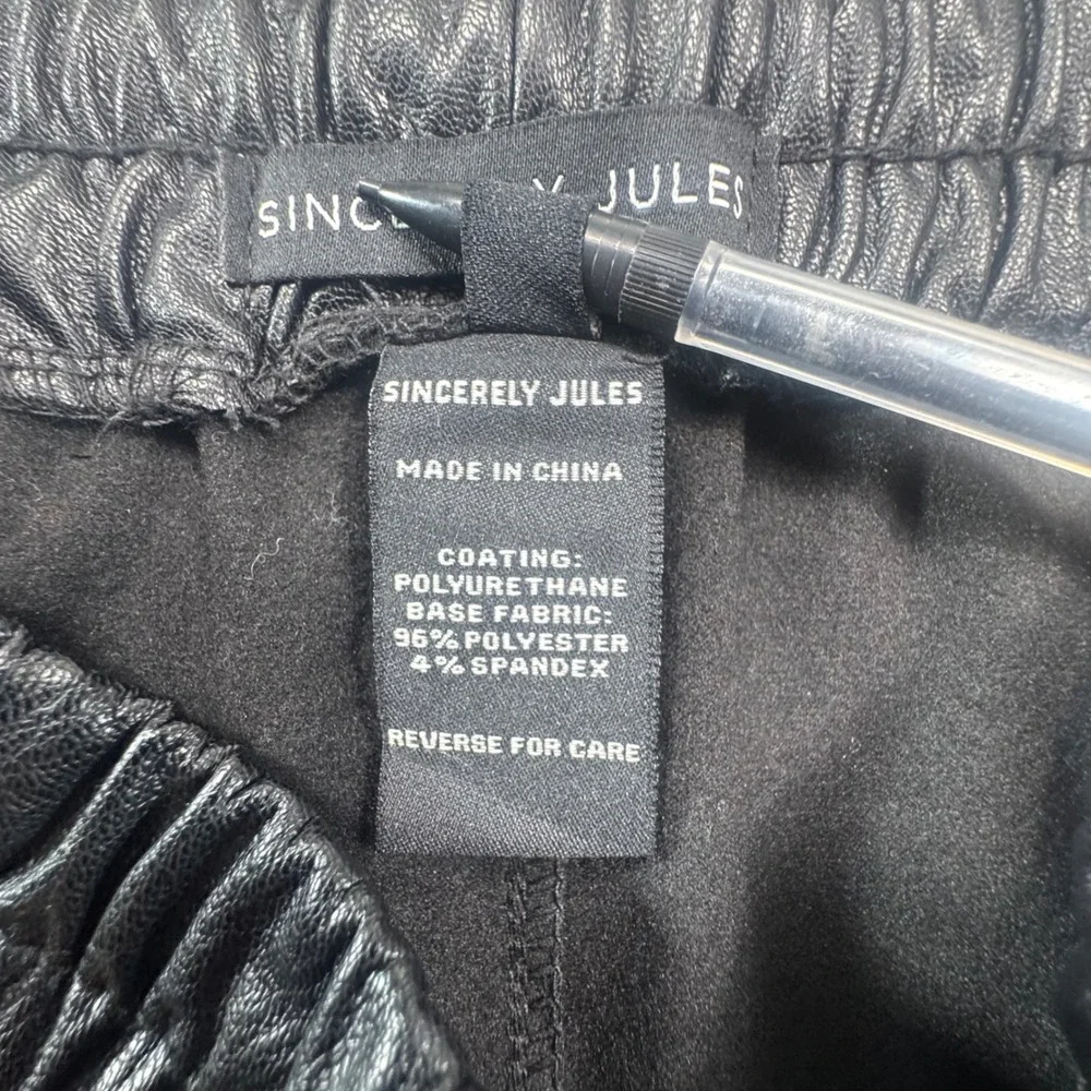 Sincerely Jules Black Faux Leather High Waisted Drawstring Shorts‎ XS Aesthetic